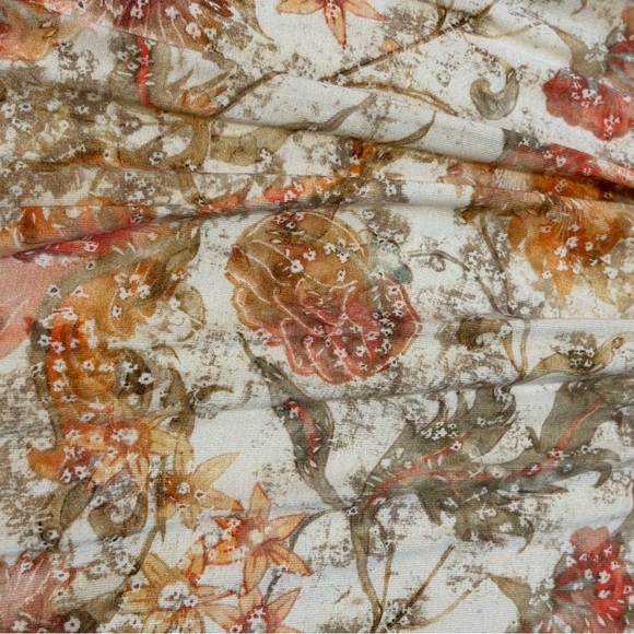 Peruvian Connection Floral Long Sleeve Dress - Cream and Orange - Picture 3 of 5